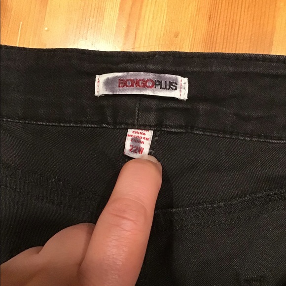 BONGO PLUS BLACK SLIM STRAIGHT JEANS MID RISE SZ 22W - Picture 8 of 11